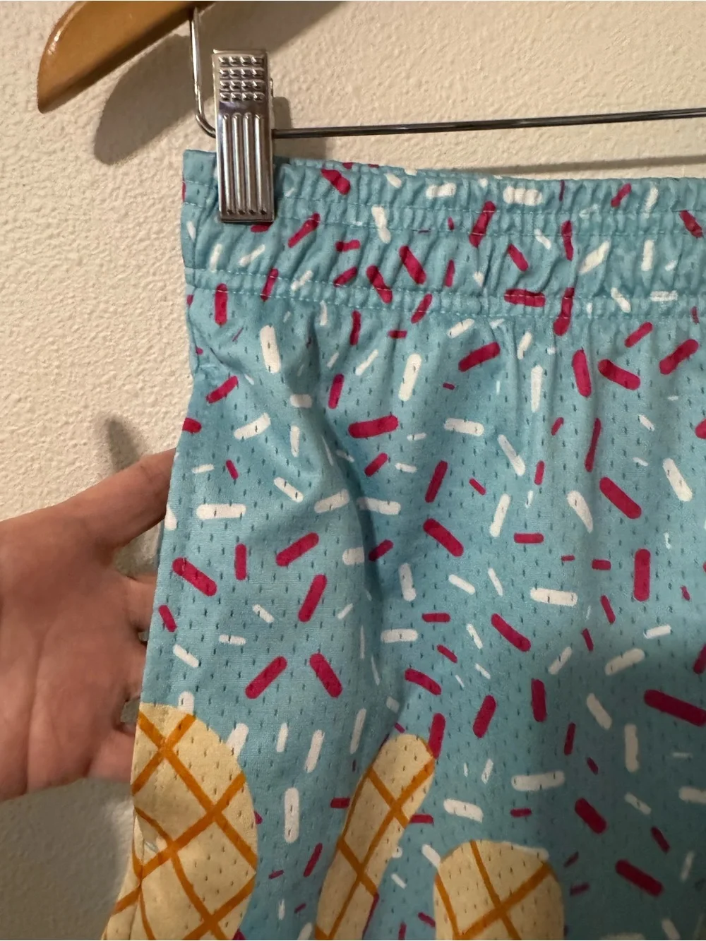 Baseball Lifestyle 101 Ice Cream Shorts Cotton Candy Blue Sprinkle Pockets-Small